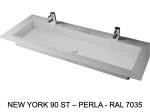 Plan vasque à encastrer, bassin double 90 cm, sur mesure, Largeur 100 à 200 cm x Profondeur 40 à 60 cm, résine minérale ACRYSTONE®, Finition lisse, Livraison Offerte et Rapide.